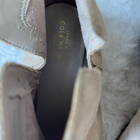 Cole Haan Grandos Signature Khaki suede ankle boots 2” heels size 10.5 - Picture 8 of 13